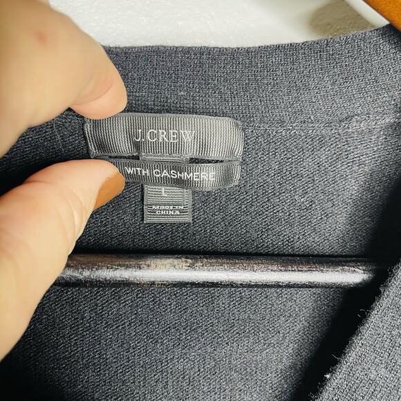 J. Crew Women’s Large Black V Neck Wool Cashmere Cardigan Sweater - Picture 2 of 4